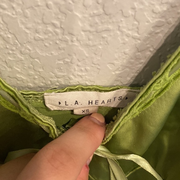 Pacsun green silk crop top - Picture 2 of 5